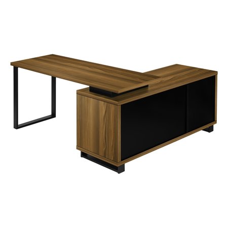 Monarch Specialties Computer Desk, Home Office, Corner, Storage Drawers, 72"L, L Shape, Work, Laptop, Metal, Walnut I 7711